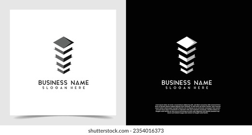 Geometric tower apartment icon business architecture logo vector template
