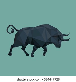 Geometric Trade Bull. Low Poly.