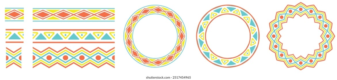 Cepillo ornamental tradicional geométrico de la línea del patrón azteca