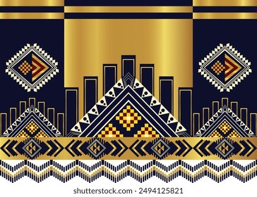 Étnico tradicional geométrico, diseño de patrón para patrón de tela, sombrero, cesta, cerámica, alfombra, ilustración decorativa