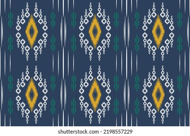 Geometric Traditional ethnic ikat vector pattern oriental traditional design for background. Ikat is produced in many traditional textile centres around the world, including India to Central Asia, 