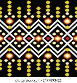 Geometric traditional ethnic pattern Ikat seamless pattern border abstract design for fabric print cloth dress carpet curtains and sarong Aztec African Indian Indonesian