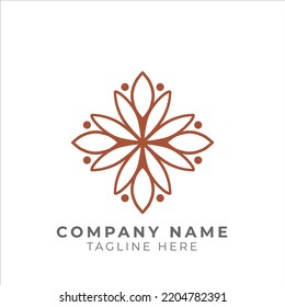 geometric traditional floral pattern logo design