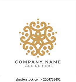 geometric traditional floral pattern logo design