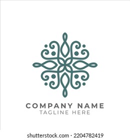 geometric traditional floral pattern logo design