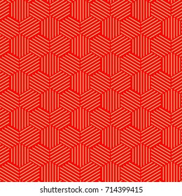 Geometric traditional red Seamless background pattern.Vector