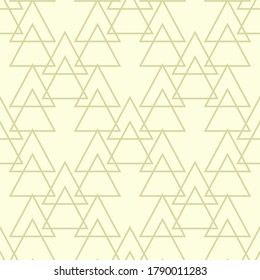 Geometric traingle seamless pattern. Olive green background. Vector illustration