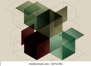 Geometric Transparent Cube Background