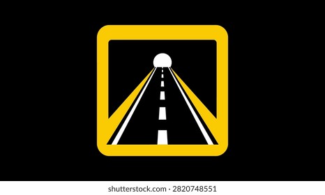 Geometric transport logo featuring a highway road leading into a dark tunnel passage.