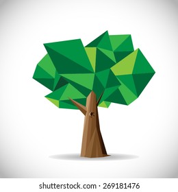 Geometric tree abstract vector.