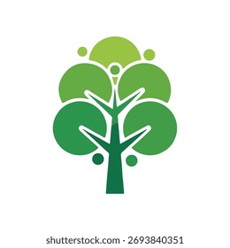 Geometric Tree Icon – Abstract Polygonal Green Eco Design