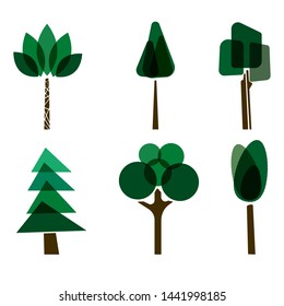 Geometric tree illustrations - Vector