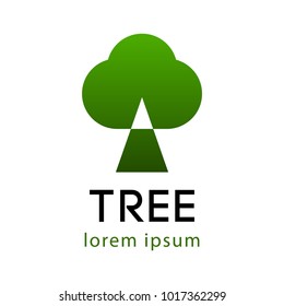 geometric tree logo  green color,vector illstration