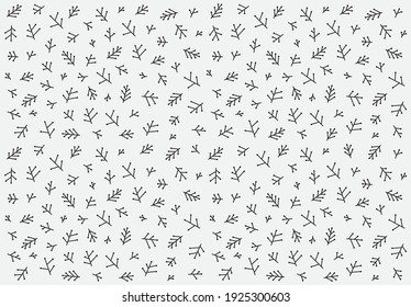 Geometric trees. Fabric with skiffs. Bagato geometric fabric trees. Line art. Line art of tree