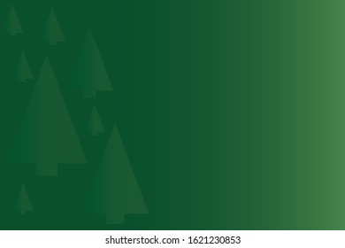 Geometric trees silhouetted on a gradient green background