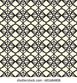Geometric trellis pattern. Black and white seamless background. Screen print vector texture. Website textured pattern. Oriental seamless background. Vector seamless pattern for interior design