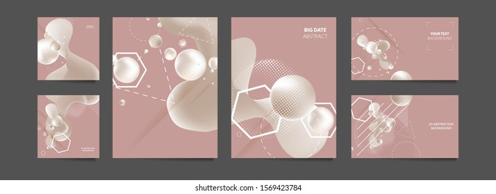 Geometric trend abstract set. Gradient shapes composition, vector covers new design