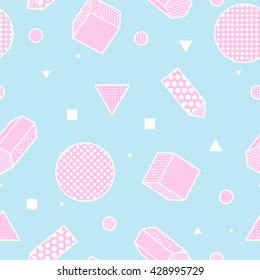 Geometric trendy 80s retro seamless pattern. Minimalism funky hipster texture for phone case, poster, textile, art print