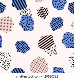 Geometric trendy 80s retro seamless pattern. Funky hipster texture for phone case, poster, textile, art print