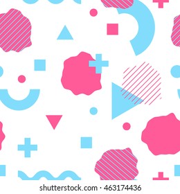 Geometric trendy 80s retro seamless pattern. Minimalism funky hipster texture for phone case, poster, textile, art print