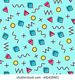 Geometric trendy 80s retro seamless pattern. Minimalism funky hipster texture for phone case, poster, textile, art print