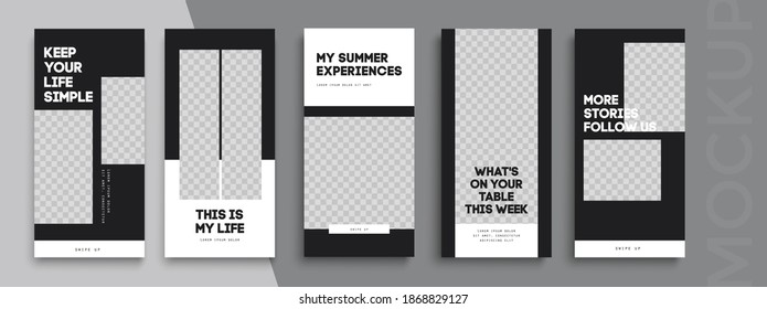 Geometric Trendy editable Instagram Stories template. Design  for social media.