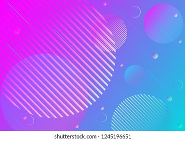 Geometric trendy futuristic abstract background illustration design,vector.Round circle gradient line shape element on blue violet background.Creative graphic template for web,cover,backdrop,flyer.