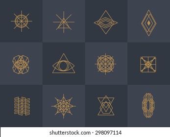 Geometric trendy hipster Icons vector illustration