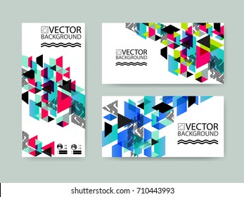 Geometric trendy illustration background, placard, memphis geometric style flat and 3d design elements. Retro art for covers, banners, flyers and posters.