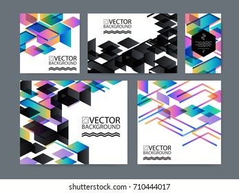 Geometrisches, trendiges, gepolstertes, geometrisches, flaches und 3D-Design. Retro-Kunst für Cover, Banner, Flyer und Poster.