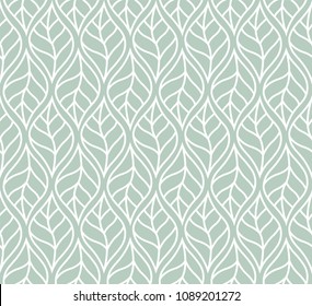 Geometric trendy leaves vector seamless pattern. Abstract symmetry vector texture. Leaf background.