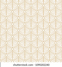 Geometric trendy leaves vector seamless pattern. Abstract symmetry vector texture. Leaf background.