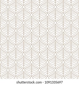 Geometric trendy leaves vector seamless pattern. Abstract symmetry vector texture. Leaf background.