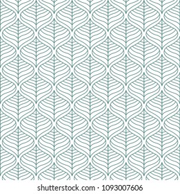 Geometric trendy leaves vector seamless pattern. Abstract symmetry vector texture. Leaf background.