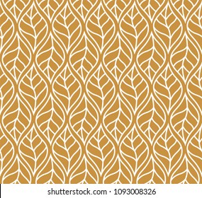 Geometric trendy leaves vector seamless pattern. Abstract symmetry vector texture. Leaf background.