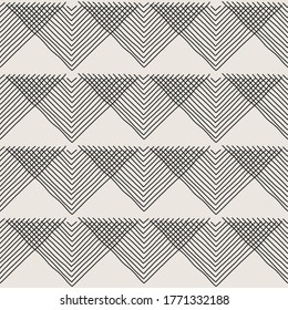 Geometric trendy minimalist seamless pattern with abstract creative artistic hand drawn composition ideal for interior design, wallpaper, minimal background, vector illustration