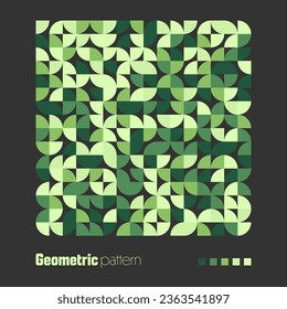 Geometric trendy pattern, Bauhaus style. Modern colorful background with simple elements. Retro texture with basic geometric shapes. Print design, minimalist poster cover. Vector illustration