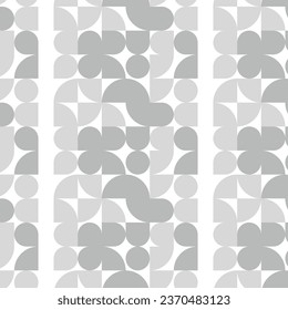 
Patrón geométrico de moda, estilo Bauhaus. Fondo moderno con elementos sencillos. Textura retro con formas geométricas básicas. Diseño de impresión, portada de póster minimalista. Ilustración del vector