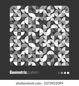 Geometric trendy pattern, Bauhaus style. Modern background with simple elements. Retro texture with basic geometric shapes. Print design, minimalist poster cover. Vector illustration