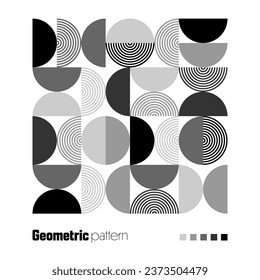 Geometrisches Trendmuster, Bauhaus-Stil. Moderner Hintergrund mit einfachen Elementen. Retro-Textur mit einfachen geometrischen Formen. Printdesign, minimalistische Plakatabdeckung. Vektorgrafik