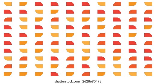 Geometric trendy pattern, Bauhaus style. Modern colorful background with simple elements. Retro texture with basic geometric shapes. Print design, minimalist poster cover. Vector illustration