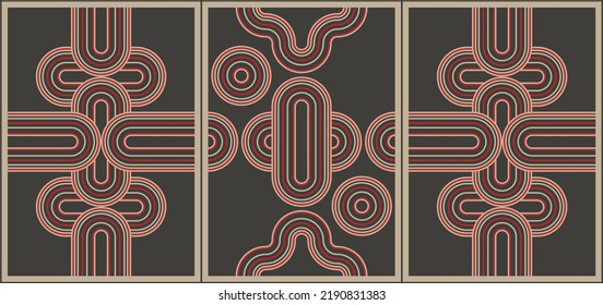 Conjunto geométrico de moda de afiches modernos. Resumen de arte mural. Decoración digital.