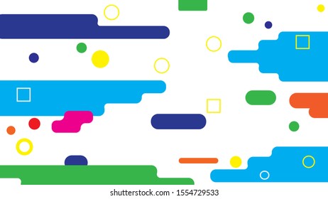 Geometric trendy template background of Memphis style mobile design. Graphic horizontal pattern cover poster for template