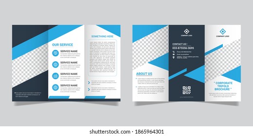 Geometric  Tri Fold Brochure Design for your Company, Corporate, Business, Advertising, Marketing, modern and unique brochure template