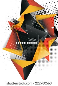 Diseño 3d de triángulo geométrico, fondo abstracto. Diseño de alta tecnología, negocios o vintage