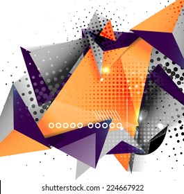 Diseño 3d de triángulo geométrico, fondo abstracto. Diseño de alta tecnología, negocios o vintage