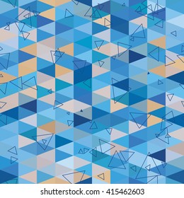 Geometric triangle abstract background. seamless pattern