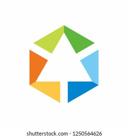 Geometric Triangle Arrow Business Company Stock Vector Logo Design Template