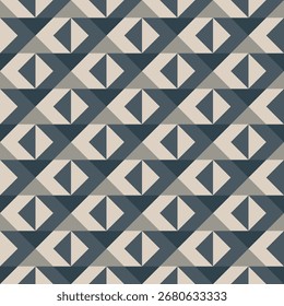 Geometric Triangle Arrow Seamless Pattern in Neutral Palette for Textile Design
