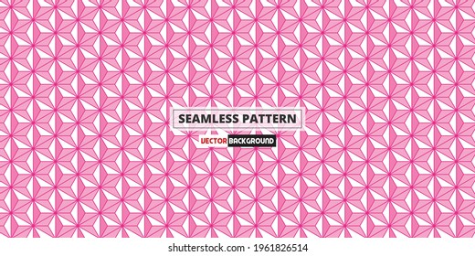 Geometric triangle background. Asanoha pattern texture seamless. Magenta Color.